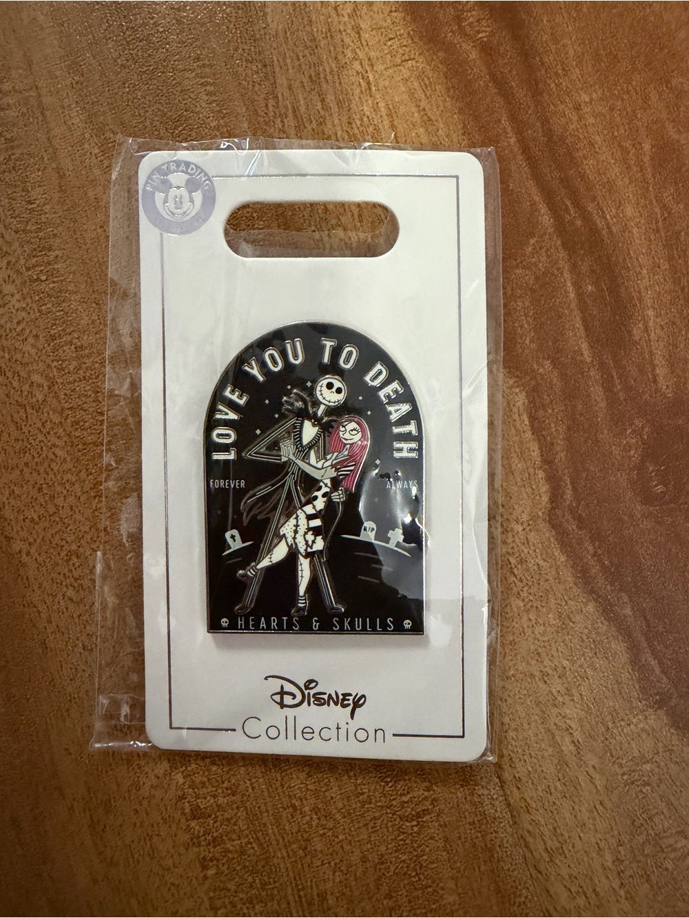 Disney Black & Pink Jack and Sally 'Love You to Death' Enamel Pin